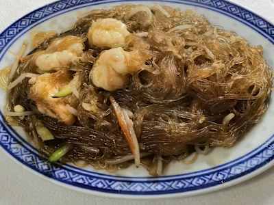 Spaghetti di Soia con Gamberi