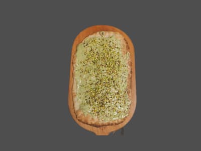 Pinsa con Crema al Pistacchio e Granella di Pistacchio