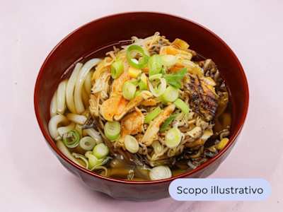 Spaghetti di Riso Spesso con Zuppa di Manzo