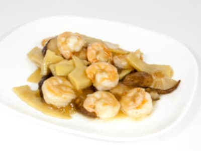 Gamberi,Bambù e Funghi