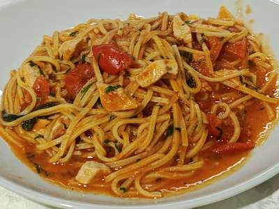 Tagliolini al Pesce Spada e Pomodoro Ciliegino