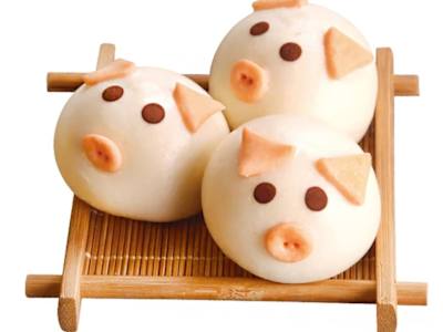 Pane cinese Panda con crema di uova 3pz