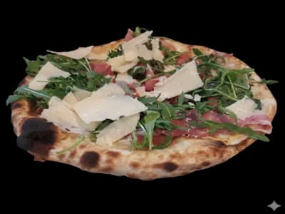 Crudo di parma ,rucola e champihnon