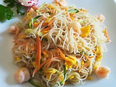 Spaghetti di Riso con Gamberi
