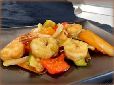 Gamberi con Verdure