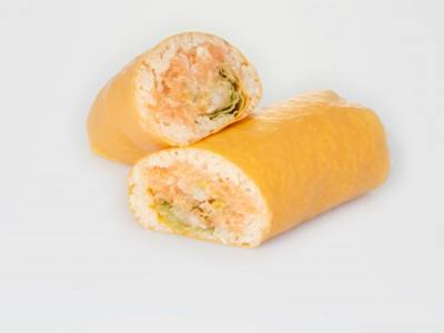 Salmon spicy burrito