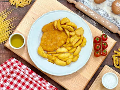 Cotoletta di pollo con patate