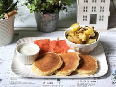 PANCAKES CON SALMONE E PATATE