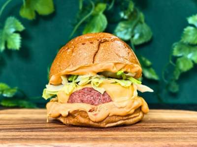 Cheesy vegetarian burger