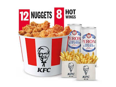 Menu Peroni Nastro Azzurro + 12 Nuggets + 8 Alette piccanti