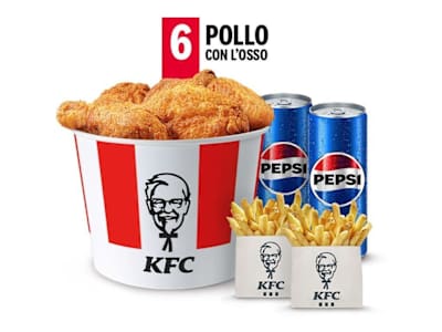 Menu 6 Pezzi di pollo con l'osso
