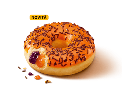 Donut ripieno arancia e ribes nero