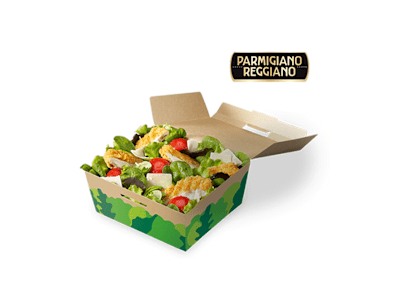 Insalata pollo croccante e Parmigiano Reggiano