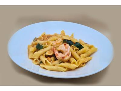 Garganelli gamberi e zucchine*